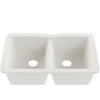 Double Bowl Undermount Granite Composite Sink in Striking White - NKGC-5050UND-WHI