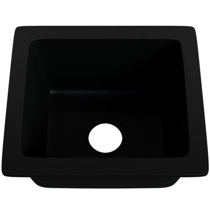 BAJA 18" x 16" Granite Composite Bar Sink in Absolute Black - NKGC-SBBAR-AB