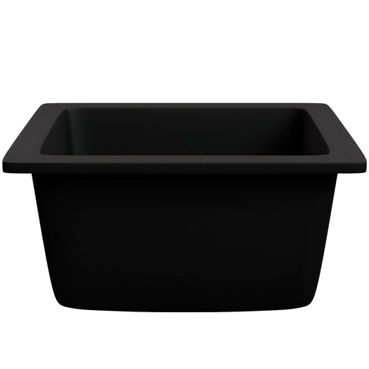 BAJA 18" x 16" Granite Composite Bar Sink in Absolute Black - NKGC-SBBAR-AB
