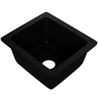 BAJA 18" x 16" Granite Composite Bar Sink in Absolute Black - NKGC-SBBAR-AB