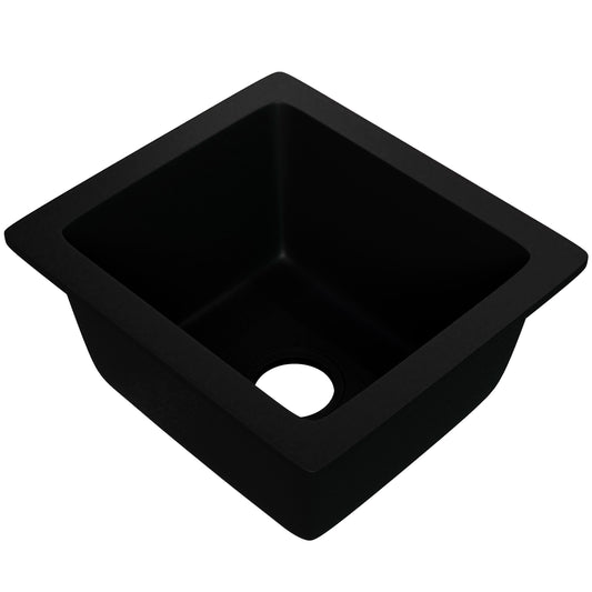 BAJA 18" x 16" Granite Composite Bar Sink in Absolute Black - NKGC-SBBAR-AB