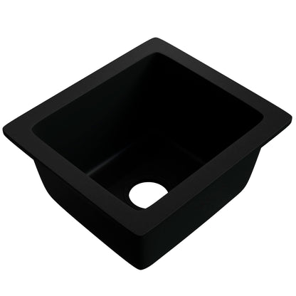 BAJA 18" x 16" Granite Composite Bar Sink in Absolute Black - NKGC-SBBAR-AB