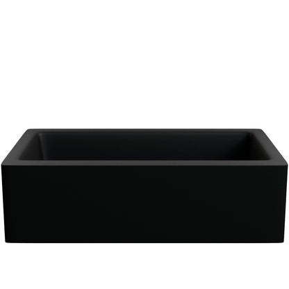 Single Bowl Farmhouse Granite Composite Sink in Absolute Black - NKGC-SBFARM-AB