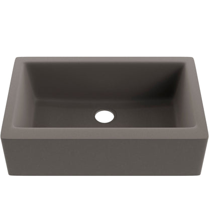 Single Bowl Farmhouse Granite Composite Sink in Ash - NKGC-SBFARM-AS