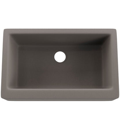 Single Bowl Farmhouse Granite Composite Sink in Ash - NKGC-SBFARM-AS