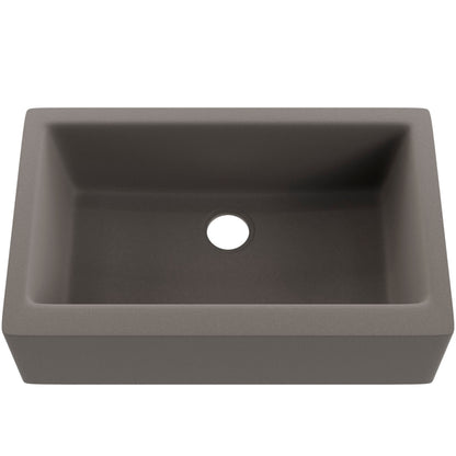Single Bowl Farmhouse Granite Composite Sink in Ash - NKGC-SBFARM-AS
