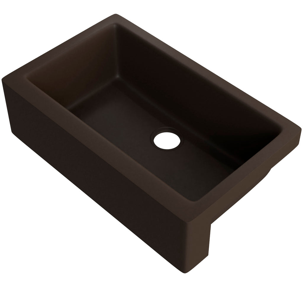 Single Bowl Farmhouse Granite Composite Sink in Expresso - NKGC-SBFARM-EX