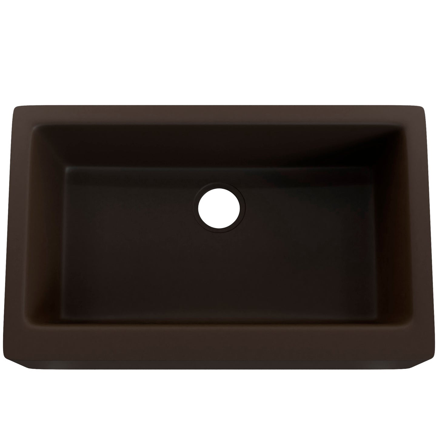 Single Bowl Farmhouse Granite Composite Sink in Expresso - NKGC-SBFARM-EX