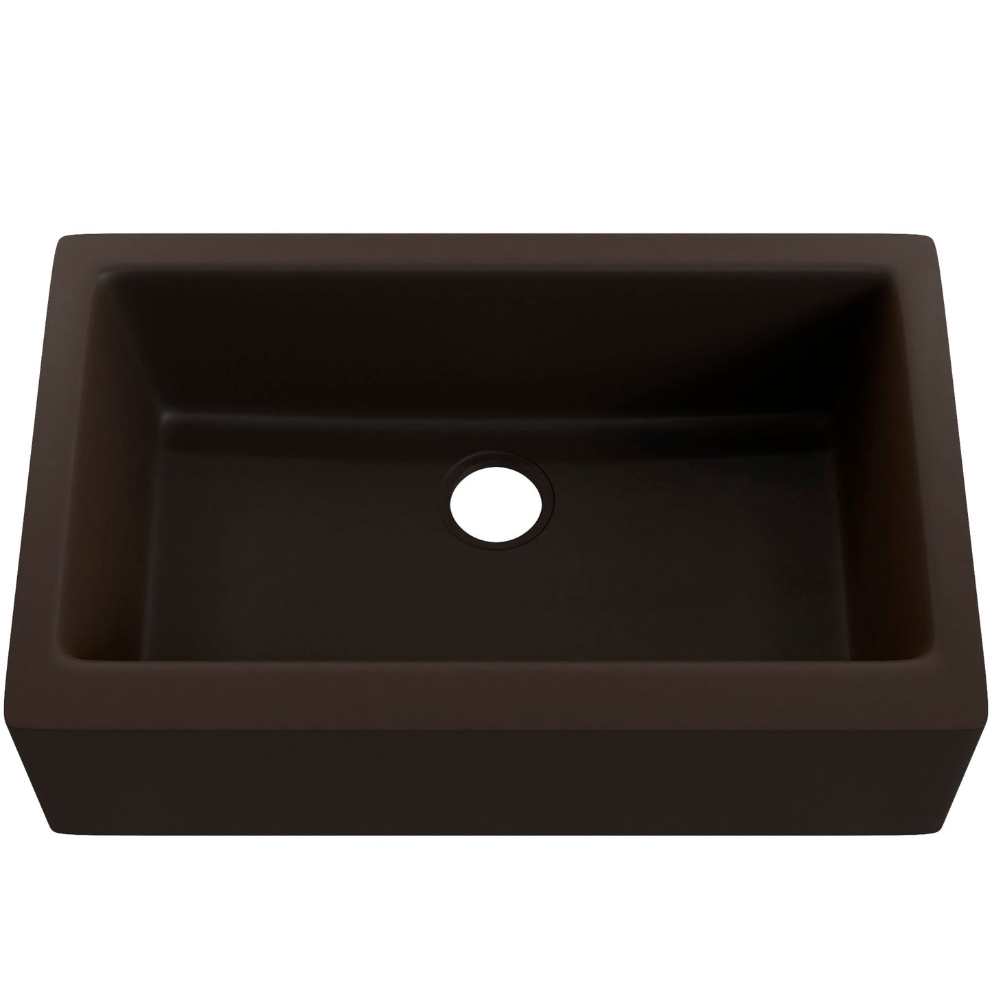 Single Bowl Farmhouse Granite Composite Sink in Expresso - NKGC-SBFARM-EX