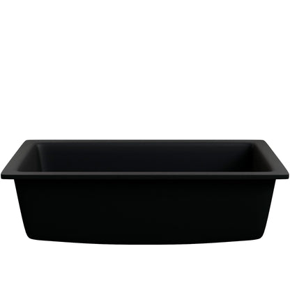 Single Bowl Undermount Granite Composite Sink in Absolute Black - NKGC-SBUND-AB