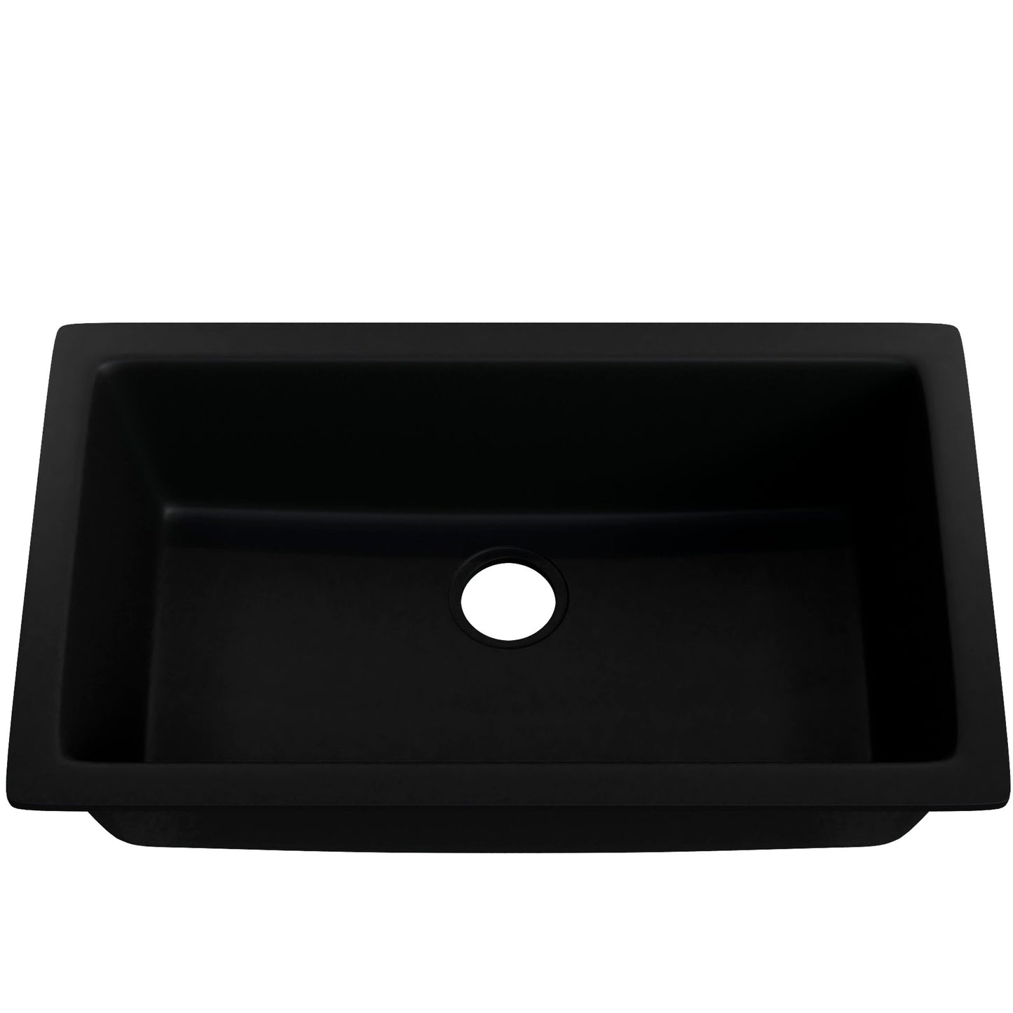 Single Bowl Undermount Granite Composite Sink in Absolute Black - NKGC-SBUND-AB