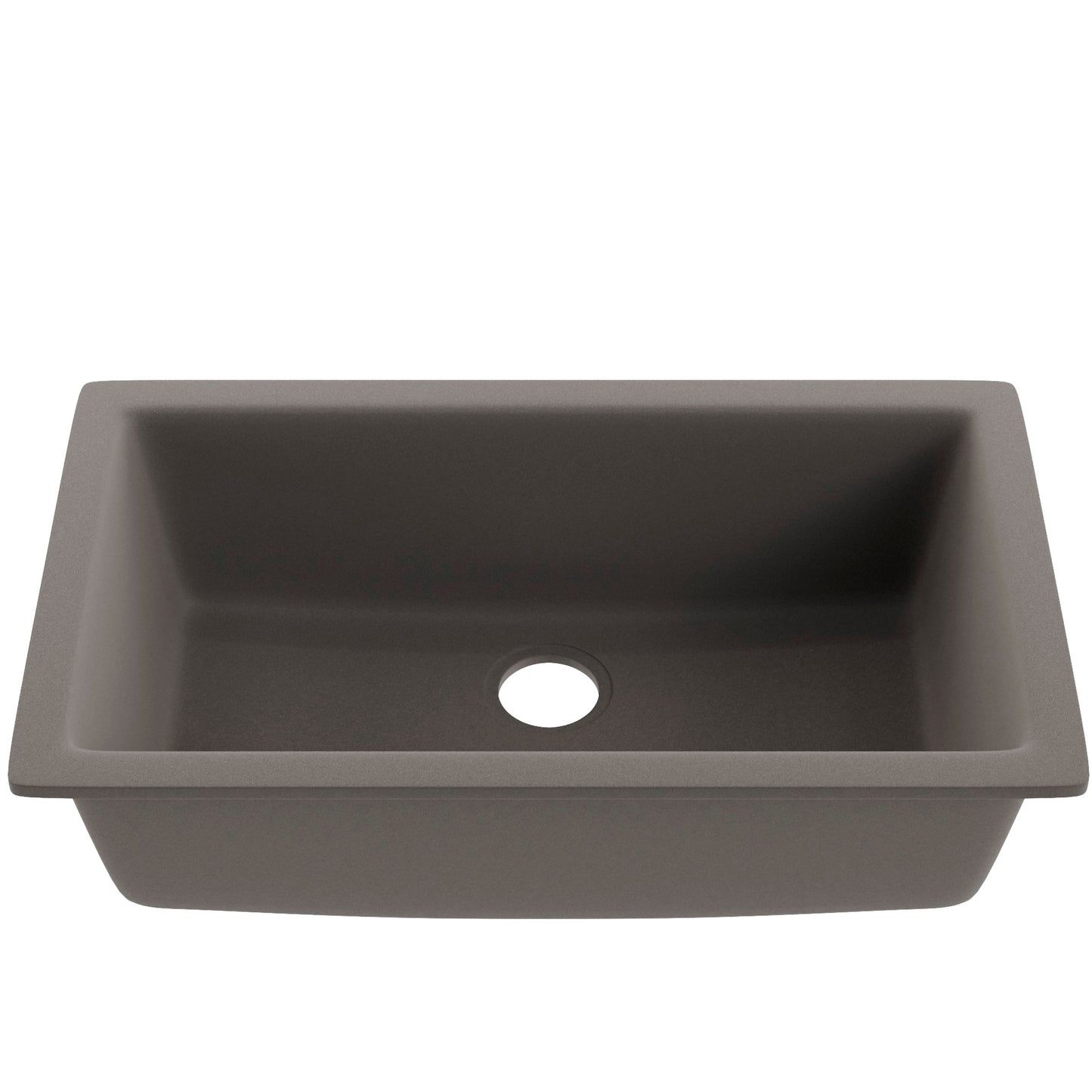 Single Bowl Undermount Granite Composite Sink in Ash - NKGC-SBUND-AS