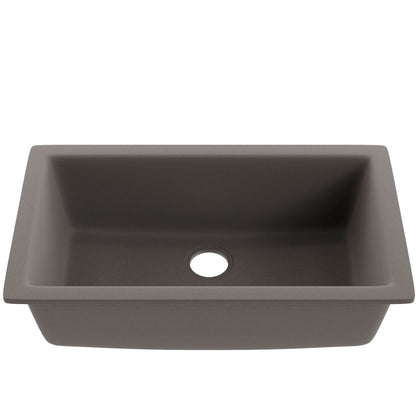 Single Bowl Undermount Granite Composite Sink in Ash - NKGC-SBUND-AS