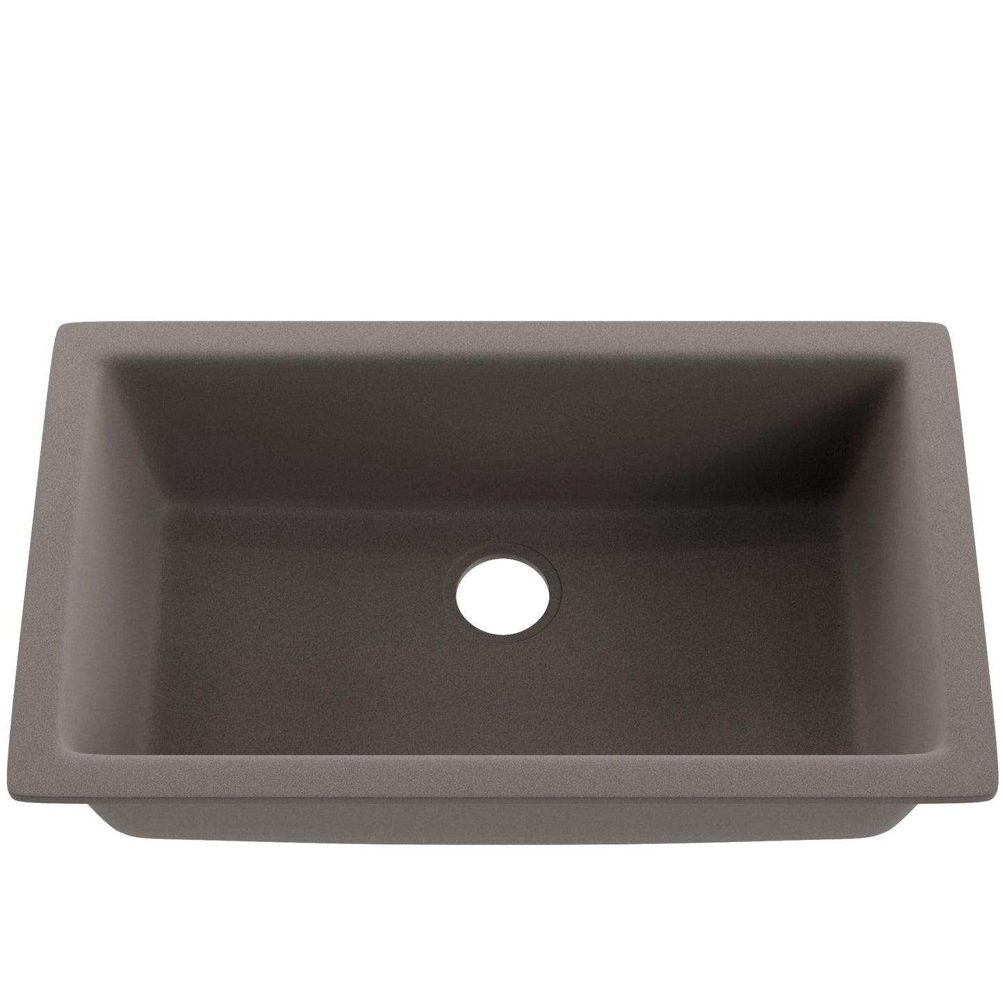 Single Bowl Undermount Granite Composite Sink in Ash - NKGC-SBUND-AS