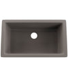 Single Bowl Undermount Granite Composite Sink in Ash - NKGC-SBUND-AS