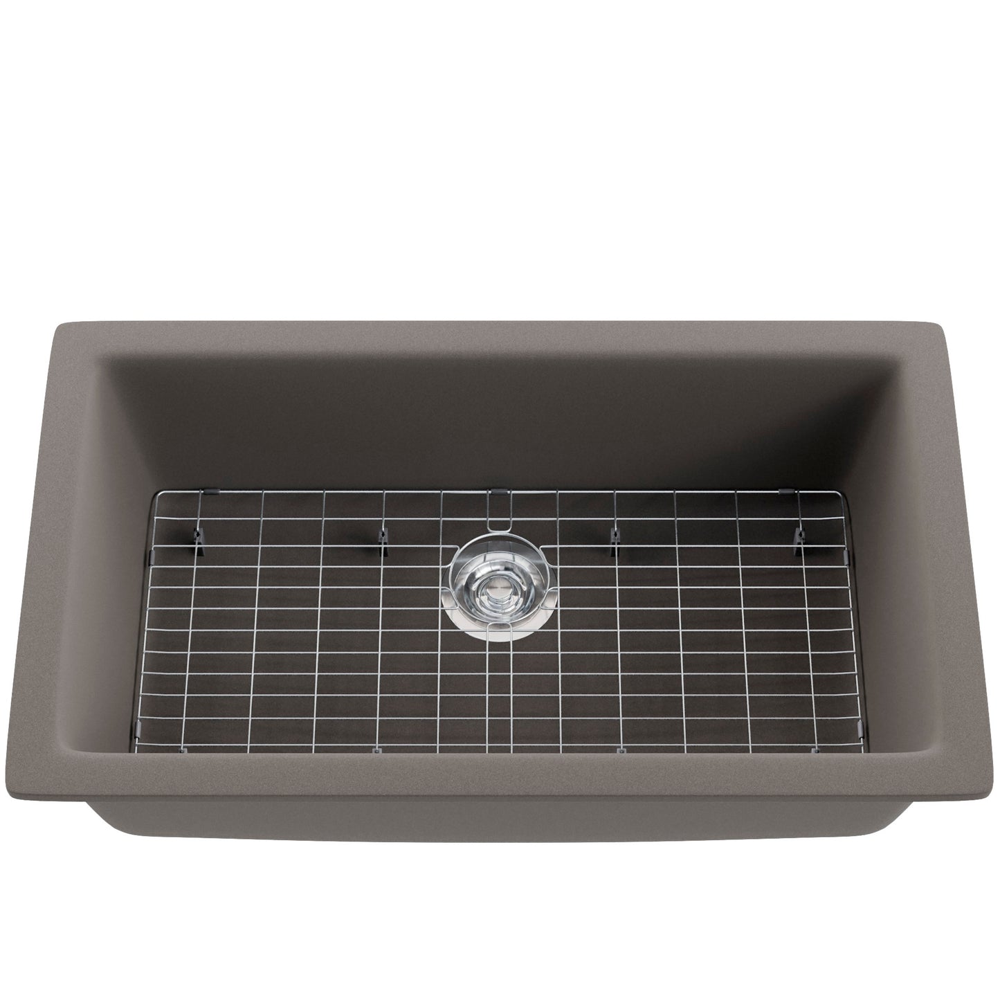 Single Bowl Undermount Granite Composite Sink in Ash - NKGC-SBUND-AS