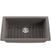 Single Bowl Undermount Granite Composite Sink in Ash - NKGC-SBUND-AS