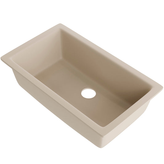 Single Bowl Undermount Granite Composite Sink in Sand - NKGC-SBUND-SA