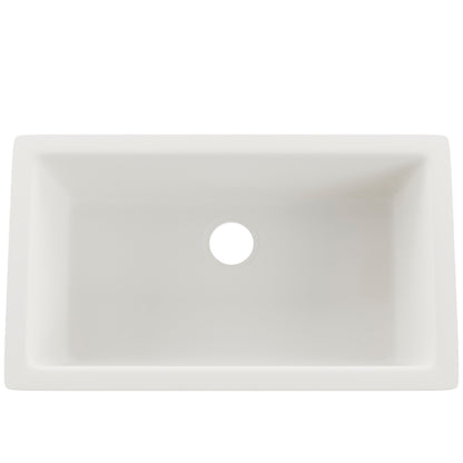 Single Bowl Undermount Granite Composite Sink in Striking White - NKGC-SBUND-WHI