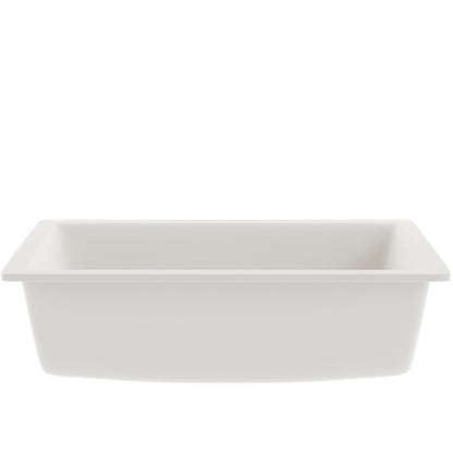 Single Bowl Undermount Granite Composite Sink in Striking White - NKGC-SBUND-WHI