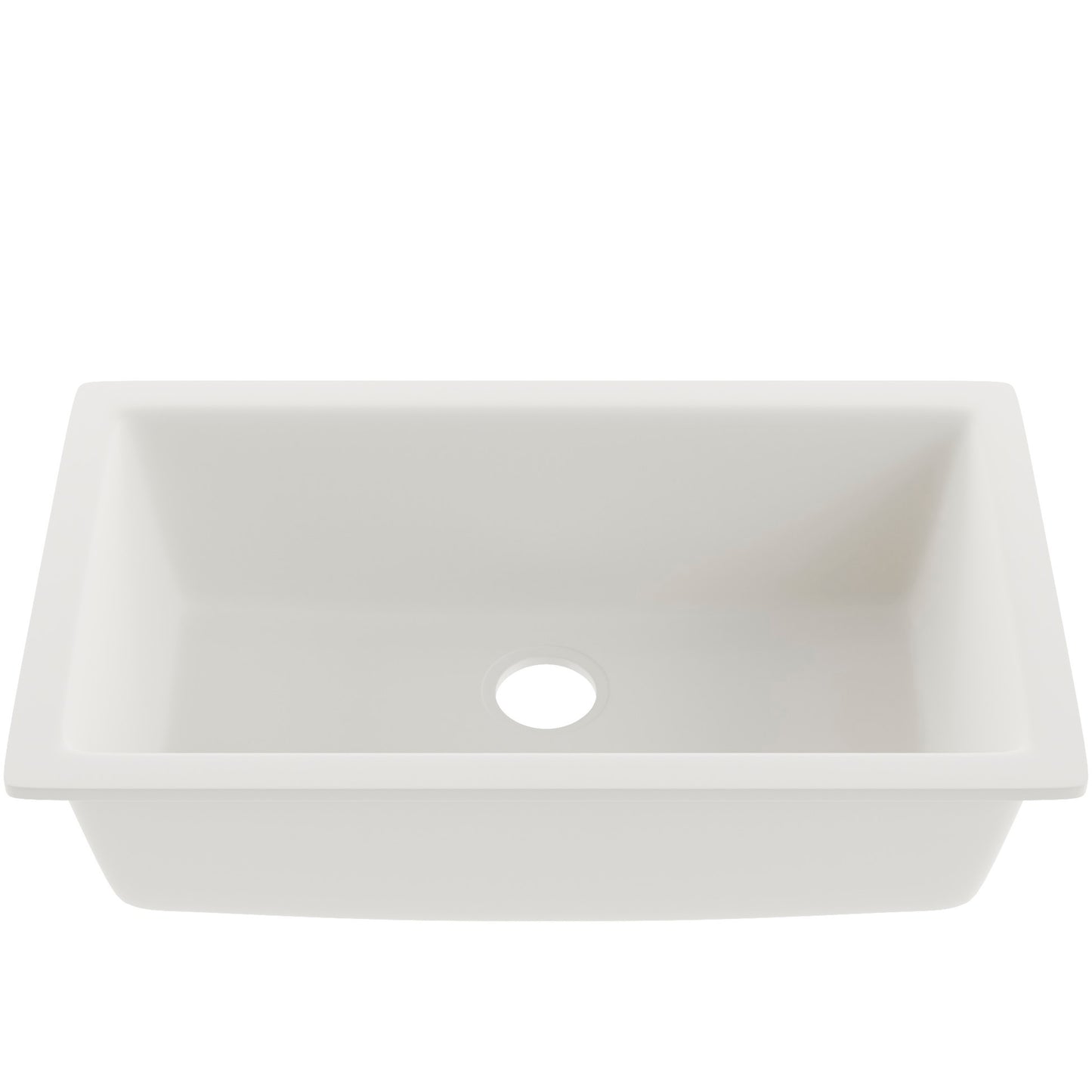 Single Bowl Undermount Granite Composite Sink in Striking White - NKGC-SBUND-WHI