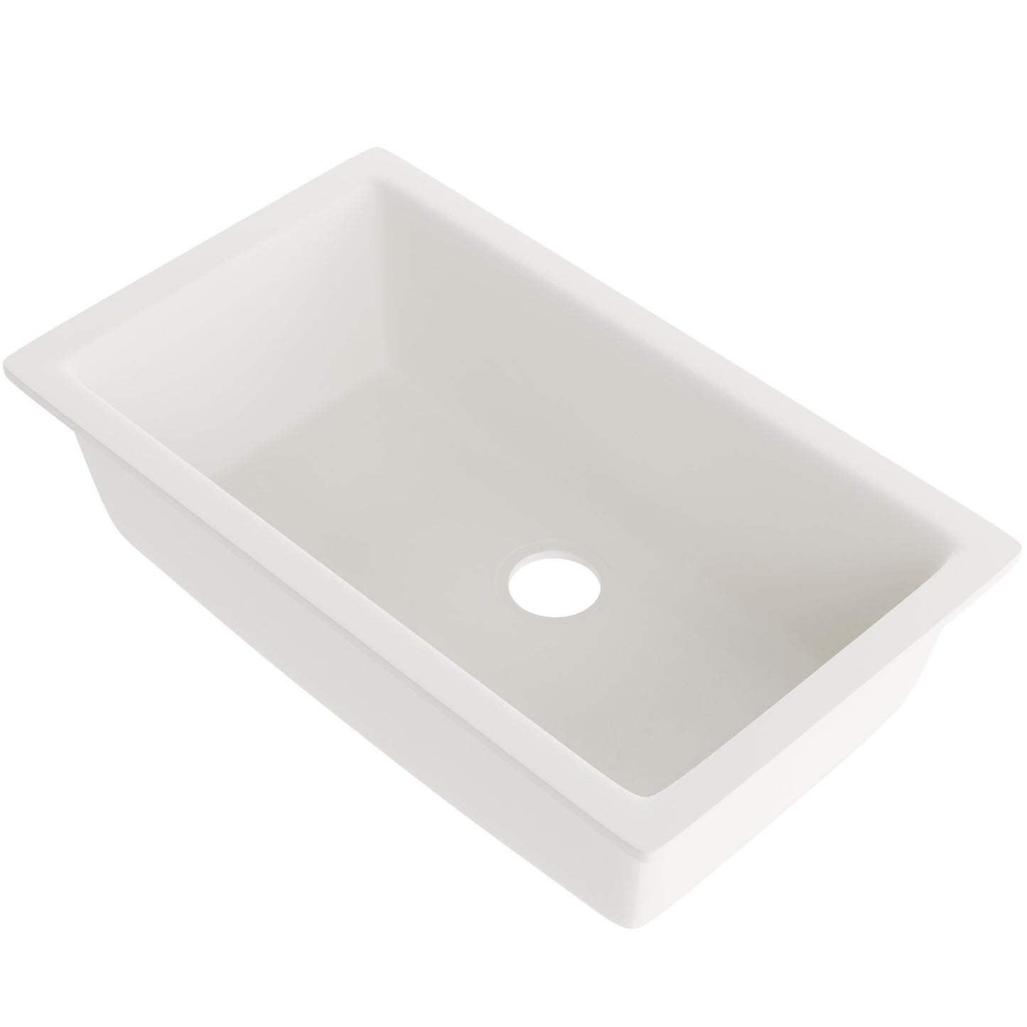 Single Bowl Undermount Granite Composite Sink in Striking White - NKGC-SBUND-WHI
