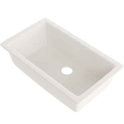 Single Bowl Undermount Granite Composite Sink in Striking White - NKGC-SBUND-WHI