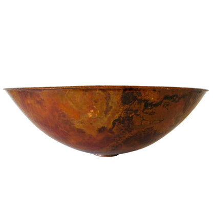 Oval Hammered Copper Vessel Bath Sink in Natural TCV-003NA