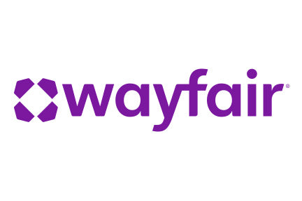 Wayfair logo in purple on a white background
