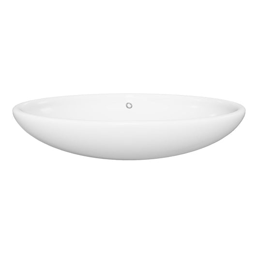 Contemporary White Porcelain Vessel Sink with Overflow, TP-V07W