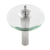 single handle waterfall faucet brushed nickle clear glass