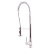 dual action pull down chrome kitchen faucet