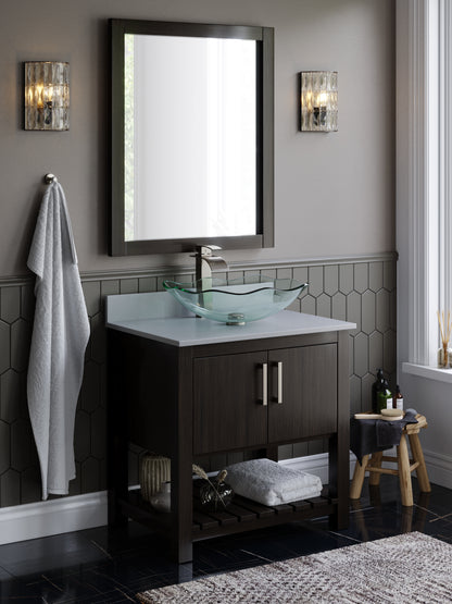 30-inch Bath Vanity with Storm Grey Quartz Counter and Sink - NOBV-30CM-280-317C