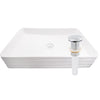 Rectangular White Porcelain Sink with Grooved Exterior, NP-208513