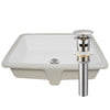 Shallow Rectangular Undermount White Porcelain Sink with Overflow, NP-U193911