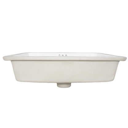 Shallow Rectangular Undermount White Porcelain Sink with Overflow, NP-U193911