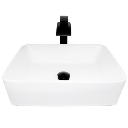 White Rectangular Porcelain Sink Set
