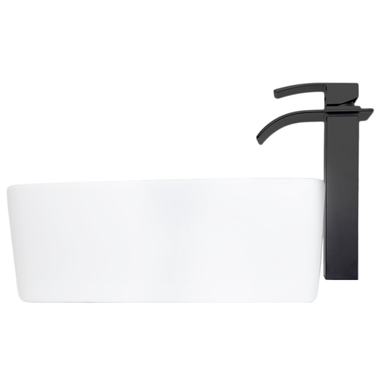White Rectangular Porcelain Sink Set