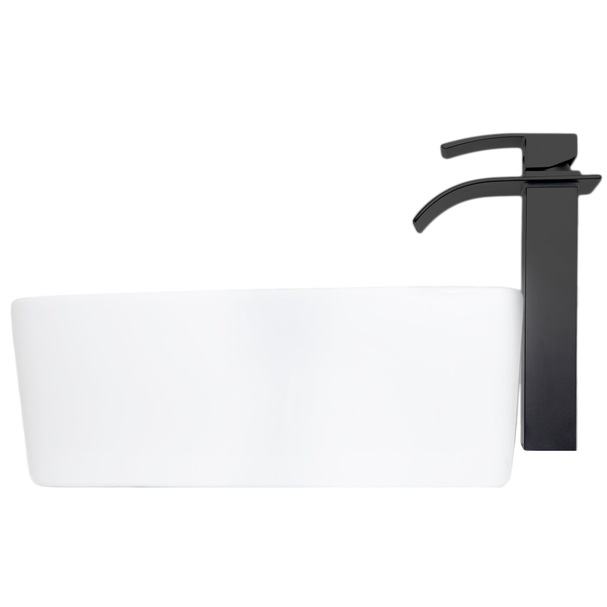 White Rectangular Porcelain Sink Set