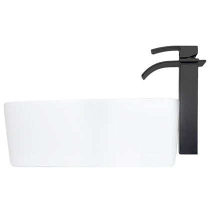White Rectangular Porcelain Sink Set