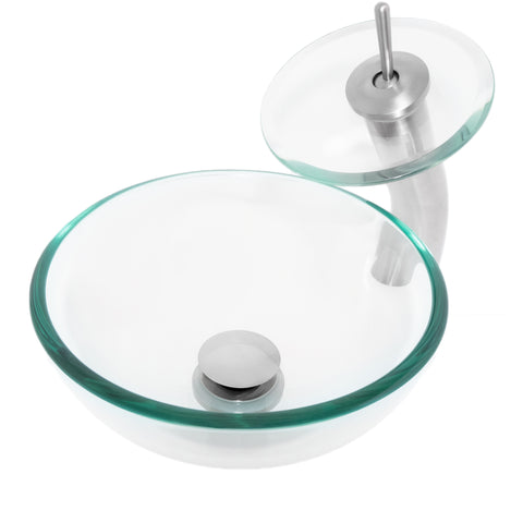 12" Mini Glass Vessel Sink combo set