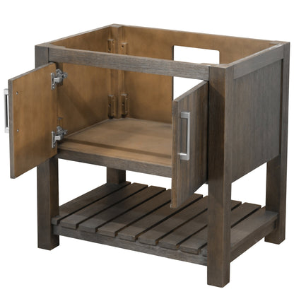 30-inch Bath Vanity with Storm Grey Quartz Counter and Sink - NOBV-30CM-280-0088031