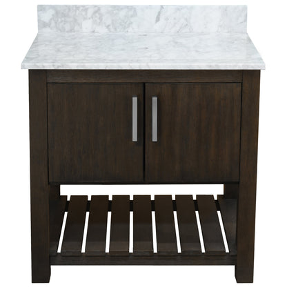 30-inch Vanity with Carrara White Marble Counter NOBV-30CM-CAR