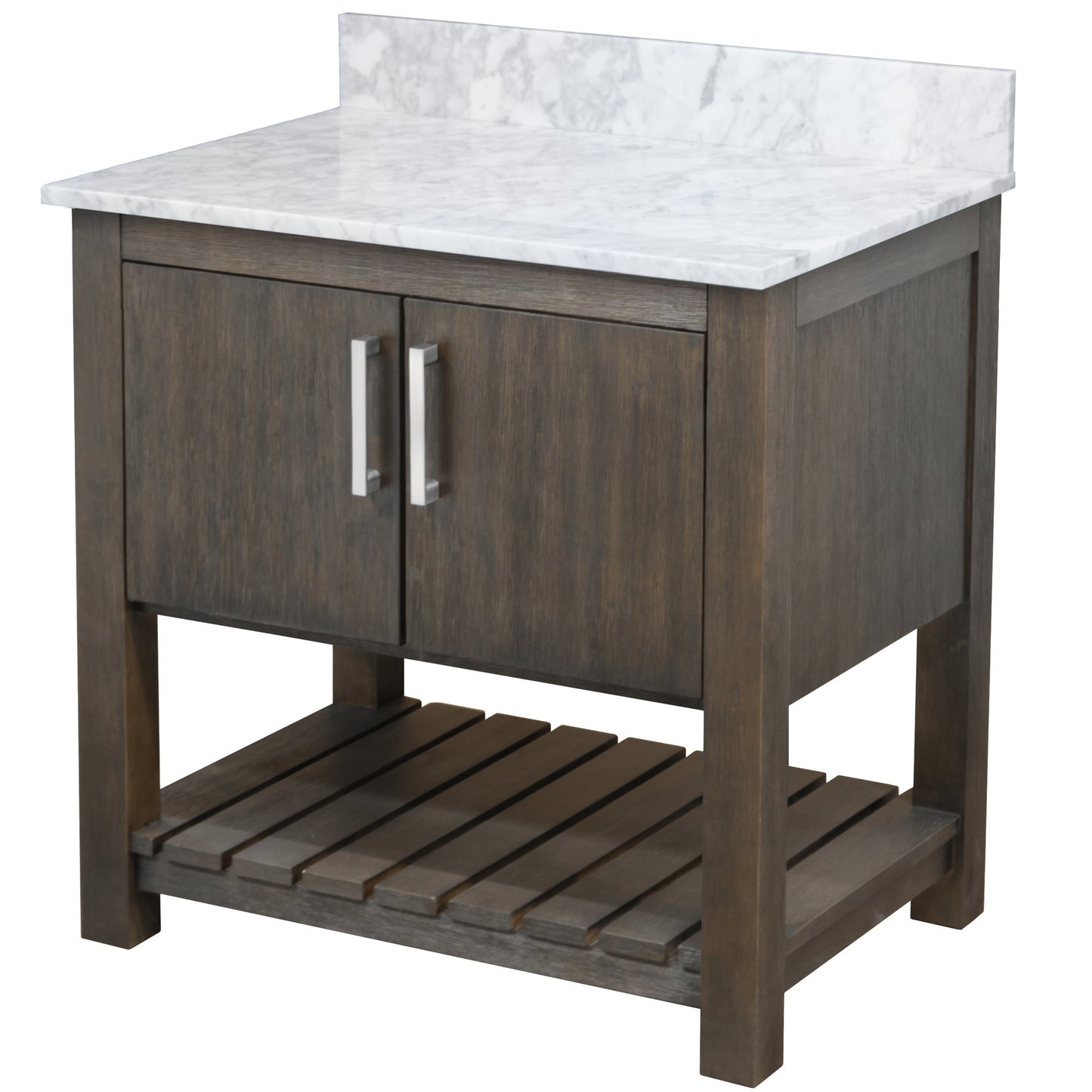 30-inch Vanity with Carrara White Marble Counter NOBV-30CM-CAR