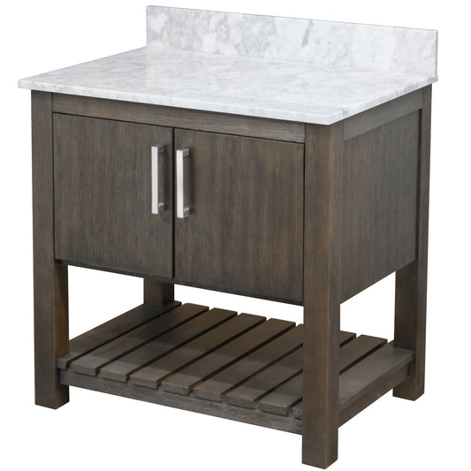 30-inch Vanity with Carrara White Marble Counter NOBV-30CM-CAR