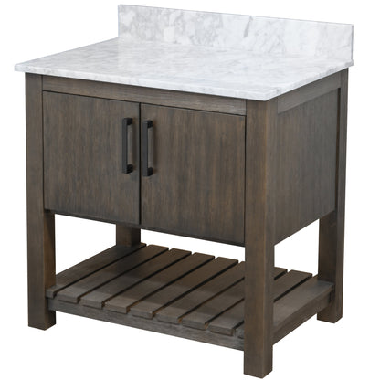 30-inch Vanity with Carrara White Marble Counter NOBV-30CM-CAR
