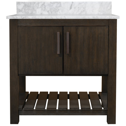 30-inch Vanity with Carrara White Marble Counter NOBV-30CM-CAR