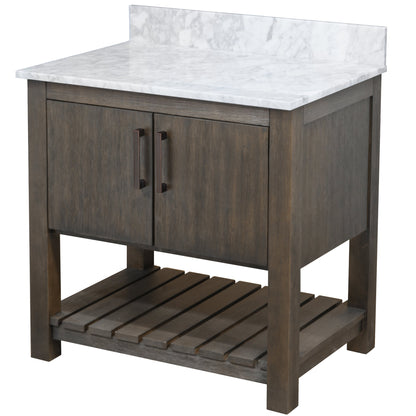 30-inch Vanity with Carrara White Marble Counter NOBV-30CM-CAR