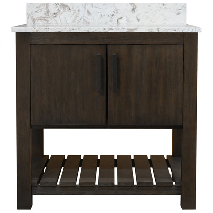 30-inch Vanity with Café Mocha Quartz Counter NOBV-30CM-6001