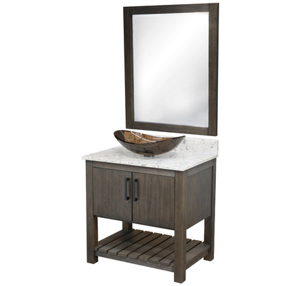 30-inch Bath Vanity with Café Mocha Quartz Counter and Sink - NOBV-30CM-6001-324T